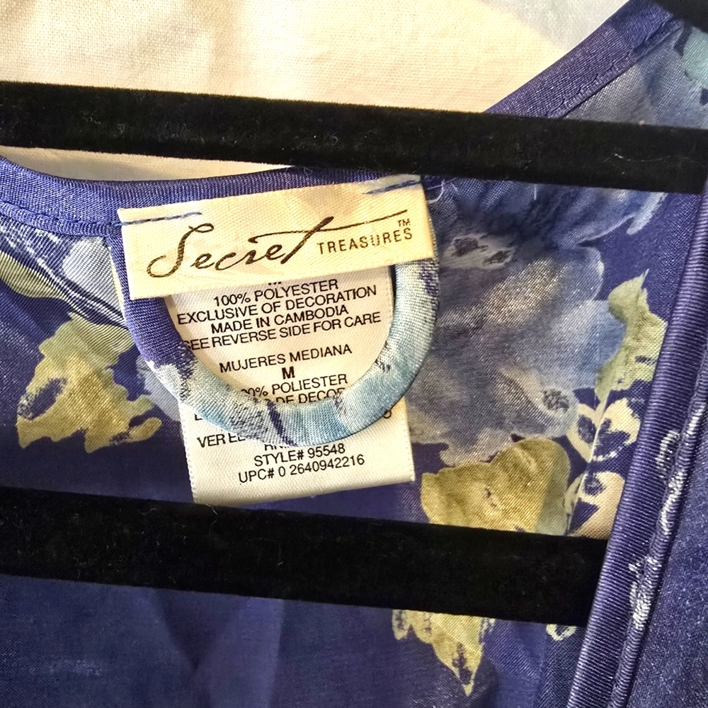 Secret Treasures Blue Floral Robe - Picture 4 of 4
